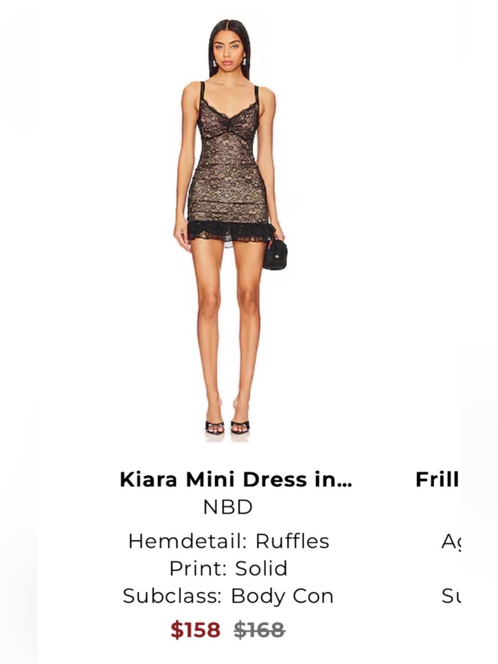 NBD Kiara Lace Mini Dress in Black